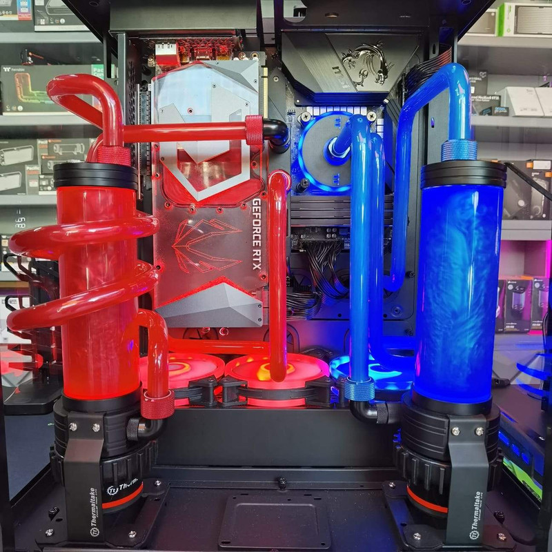 (Pre-Built) Fire and Ice WaterCooling PC Intel i9-10900K w/ Zotac RTX 2080Ti &Thermaltake Level 20 HT